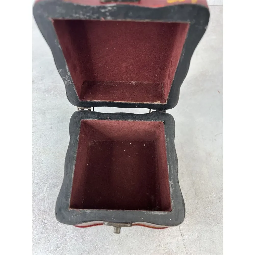 tole painted jewelry Storage‎ box 5”x4” MCM